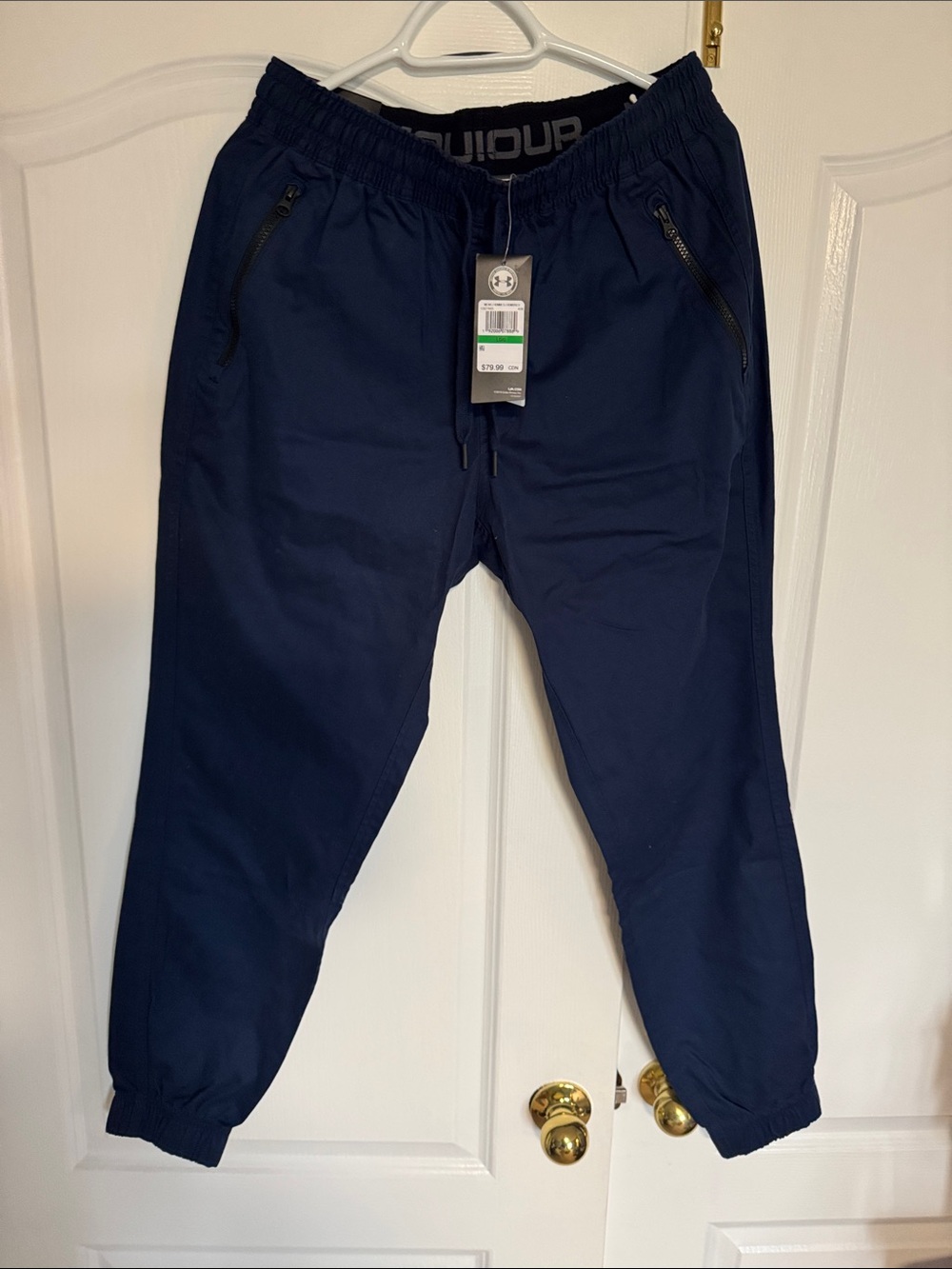 Under armiur Men's Dark Blue Elastic Waist Jogger Pants size large